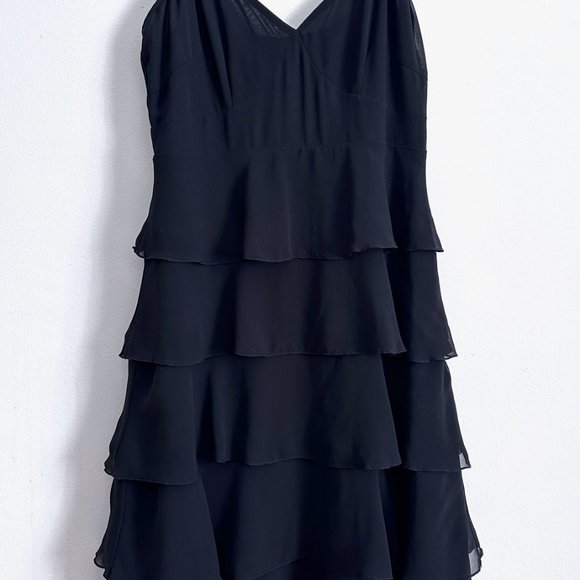 Esprit Collection Black Lined 100% polyester Layered Dress - US 2 - Picture 2 of 10